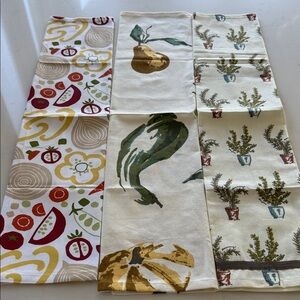 Threshold Set of three Colorful Patterned Tea Towels New